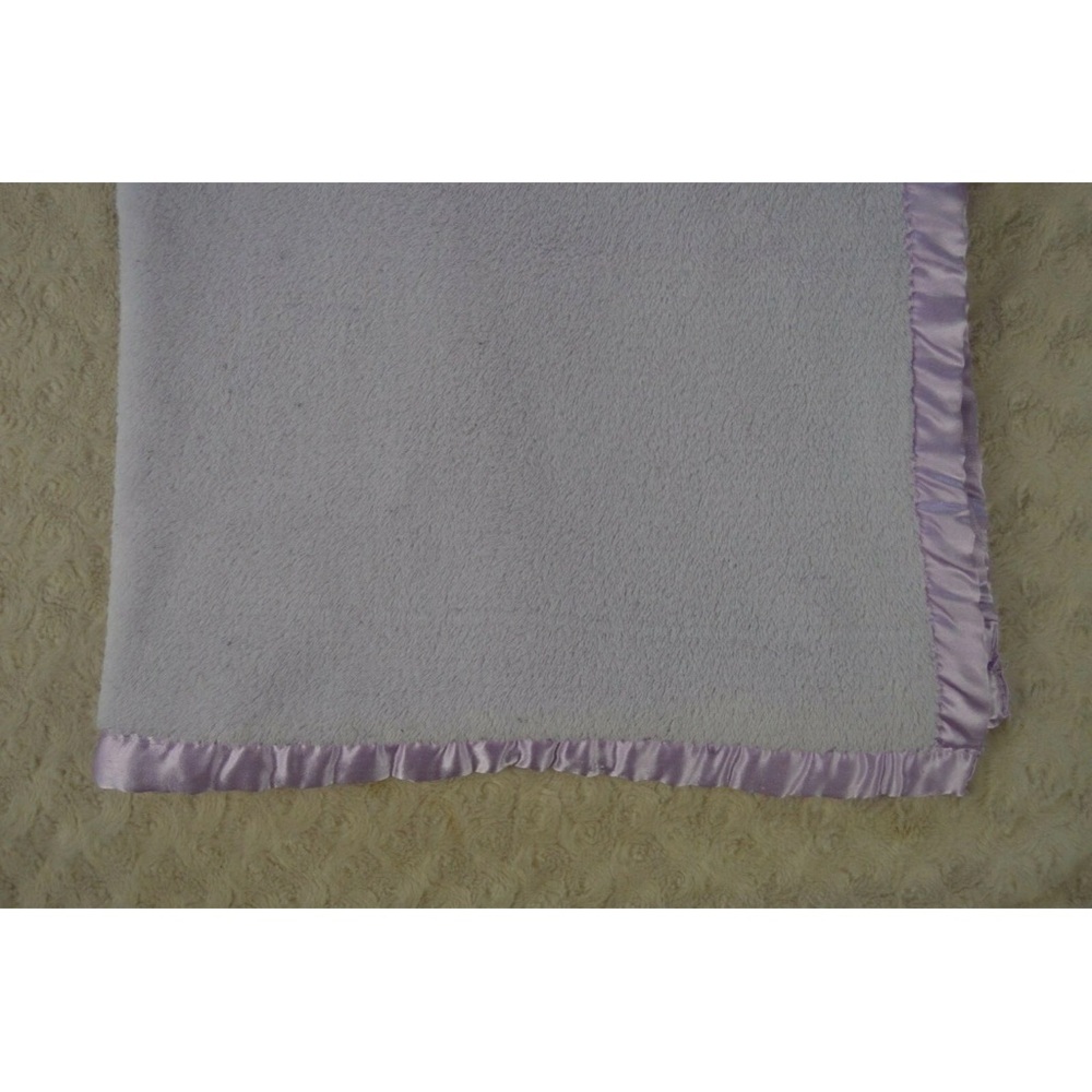 Northpoint Baby Solid Light Purple Baby Blanket Lavender Silky Satin Edge
